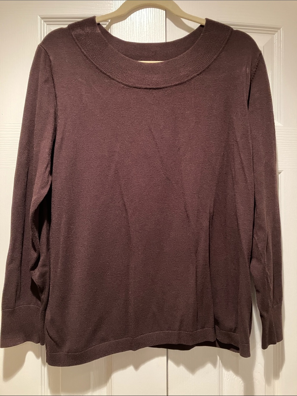 Chico's Plum Crewneck Long-Sleeve Sweater